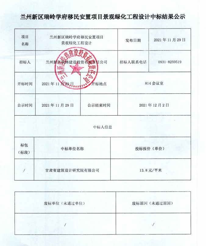 兰州新区瑞岭学府移民安顿项目景观绿化工程设计中标效果公示-兰州新区AB娱乐集团门户网站