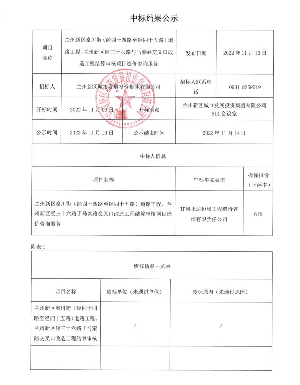 中标效果公示-兰州新区AB娱乐集团门户网站